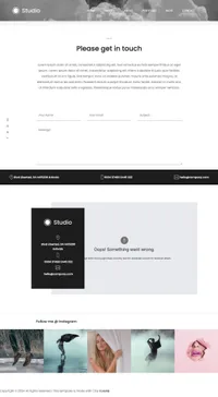studio mini website template desktop screenshot
