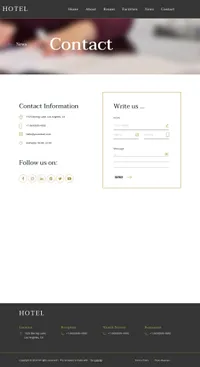 hotel mini website template desktop screenshot