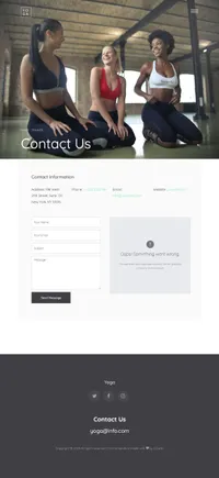 yoga mini website template desktop screenshot