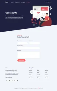 easy mini website template desktop screenshot