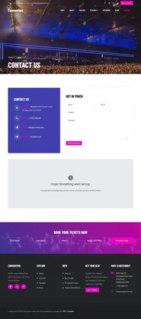 convention mini website template desktop screenshot