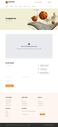basketball mini website template desktop screenshot