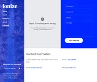 ionize mini website template desktop screenshot
