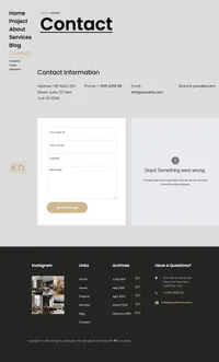 kd mini website template desktop screenshot