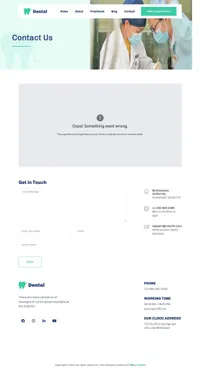 dental mini website template desktop screenshot