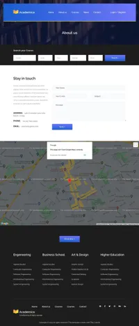 academica mini website template desktop screenshot