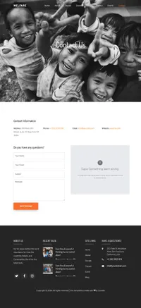 welfare mini website template desktop screenshot