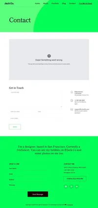 jackco mini website template desktop screenshot