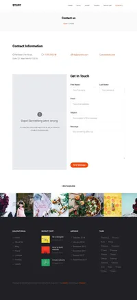 stuff mini website template desktop screenshot