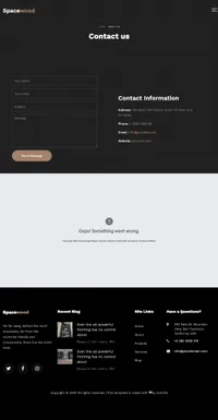 spacewood mini website template desktop screenshot