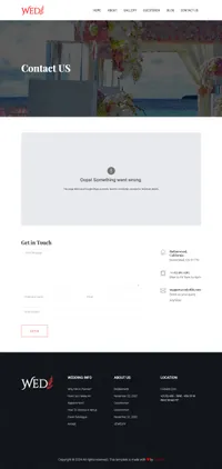 wed mini website template desktop screenshot