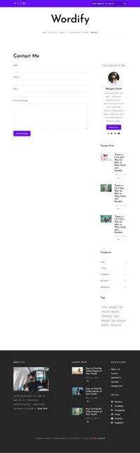wordify mini website template desktop screenshot