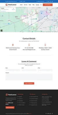 pestcontrol mini website template desktop screenshot