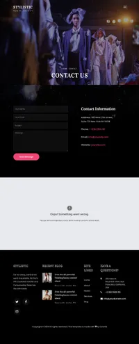 stylistic mini website template desktop screenshot