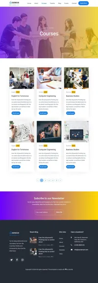 genius mini website template desktop screenshot