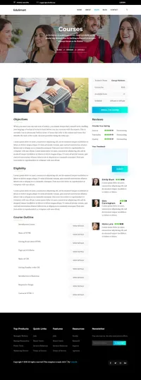 edusmart mini website template desktop screenshot
