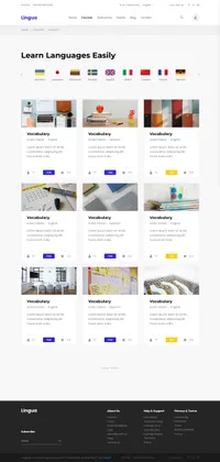 lingua mini website template desktop screenshot