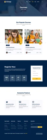 edustage mini website template desktop screenshot