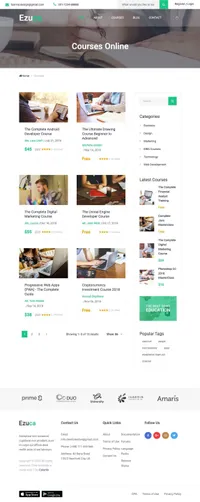 ezuca mini website template desktop screenshot