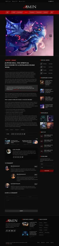 amin mini website template desktop screenshot