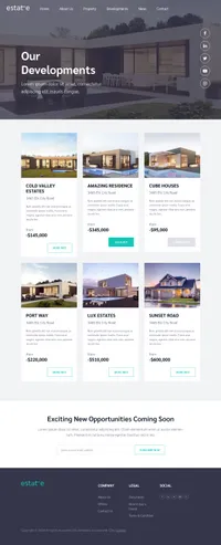 estate mini website template desktop screenshot