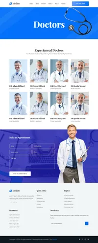 medico mini website template desktop screenshot