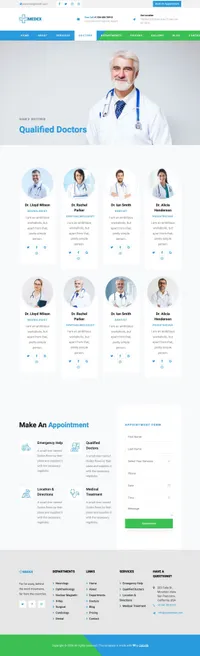 medex mini website template desktop screenshot