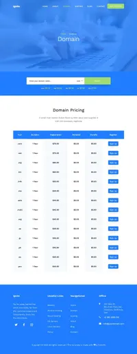 ignite mini website template desktop screenshot