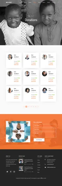 welfare mini website template desktop screenshot