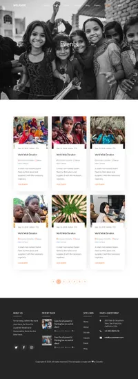 welfare mini website template desktop screenshot