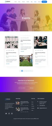 genius mini website template desktop screenshot