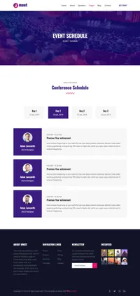 umeet mini website template desktop screenshot