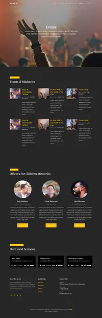 advent mini website template desktop screenshot