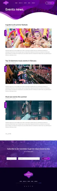 agenda mini website template desktop screenshot