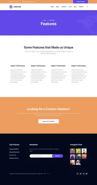 hosthub mini website template desktop screenshot