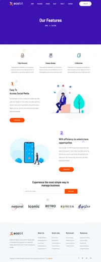 ecobit mini website template desktop screenshot