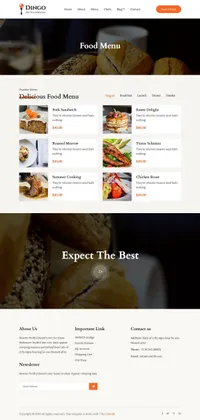 dingo mini website template desktop screenshot