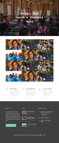 giving mini website template desktop screenshot