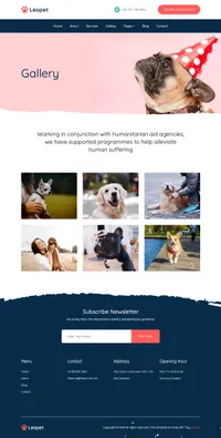 leopet mini website template desktop screenshot