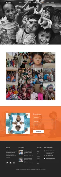 welfare mini website template desktop screenshot