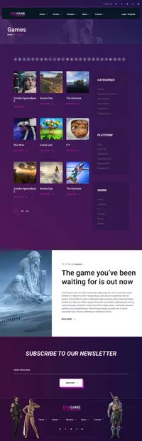 endgam mini website template desktop screenshot