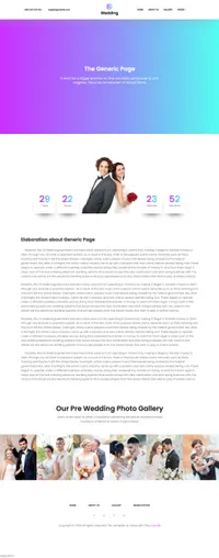 wedding mini website template desktop screenshot