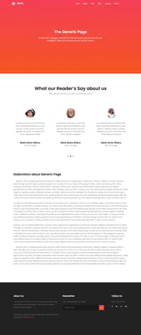 book mini website template desktop screenshot