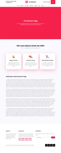 gym mini website template desktop screenshot