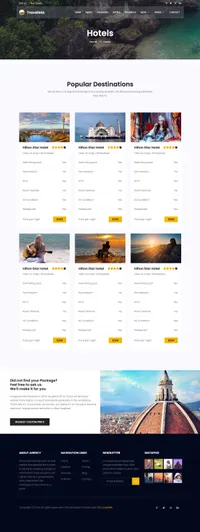 travel mini website template desktop screenshot