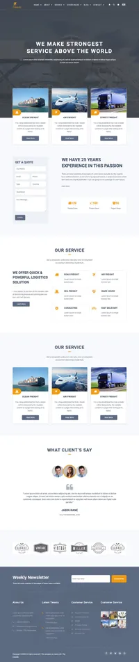 carries mini website template desktop screenshot