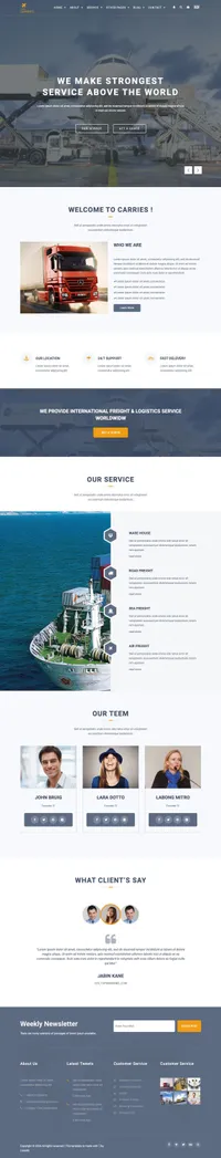 carries mini website template desktop screenshot