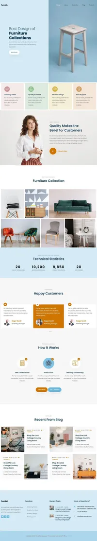 furnish mini website template desktop screenshot