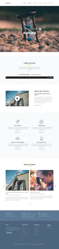 reborn mini website template desktop screenshot