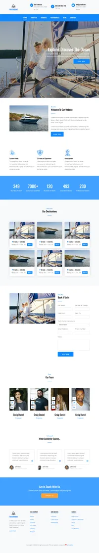 waterboat mini website template desktop screenshot